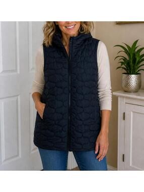 DSG - Black Puffer Vest Hooded Zip Front Lightweight Women’s XS/S